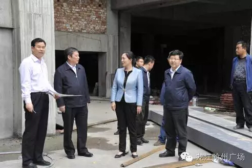市長陳青，副市長王月成陪同省電力投資集團(tuán)公司總經(jīng)理李輝一行深入階州廣場視察