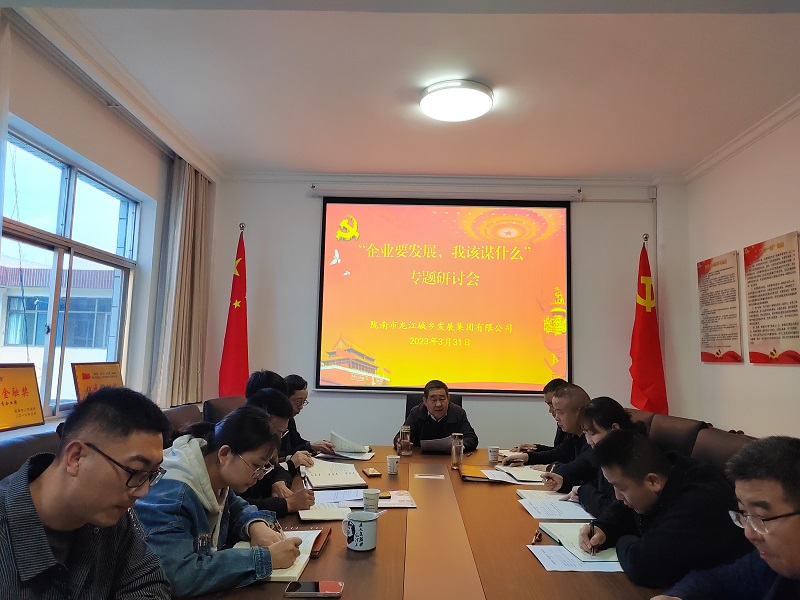 【“三抓三促”行動(dòng)進(jìn)行時(shí)】市龍江城鄉(xiāng)集團(tuán)開(kāi)展“隴南要發(fā)展，我該謀什么”——圍繞“加快集團(tuán)公司高質(zhì)量發(fā)展，我該謀什么”專題研討